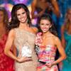 Miss Texas Kendall Morris (lifestyle and fitness) and Miss Oklahoma Betty Thompson (talent), winners of the second-night preliminary competition in the 2012 Miss America Pageant at Planet Hollywood on Jan. 11, 2012.